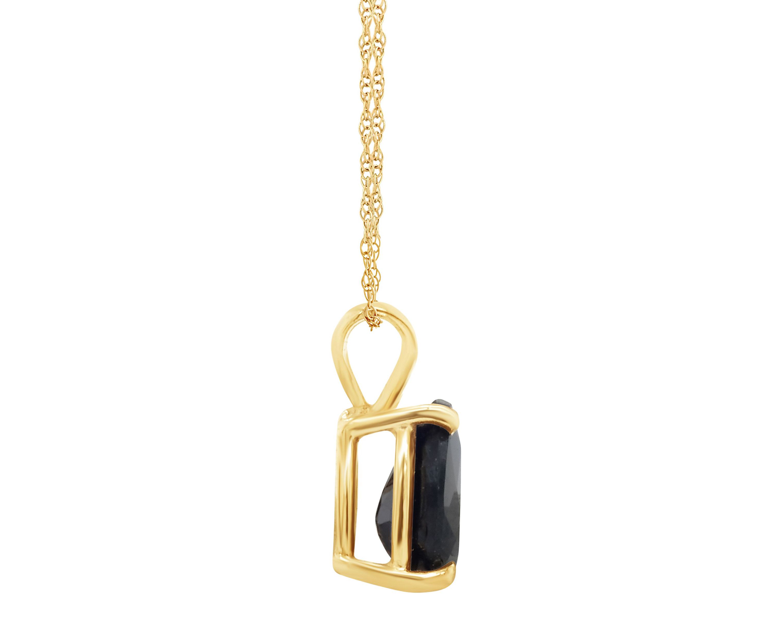 14K Gold 7x5 Pear Shape Sapphire Pendant