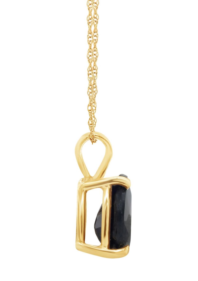 14K Gold 7x5 Pear Shape Sapphire Pendant