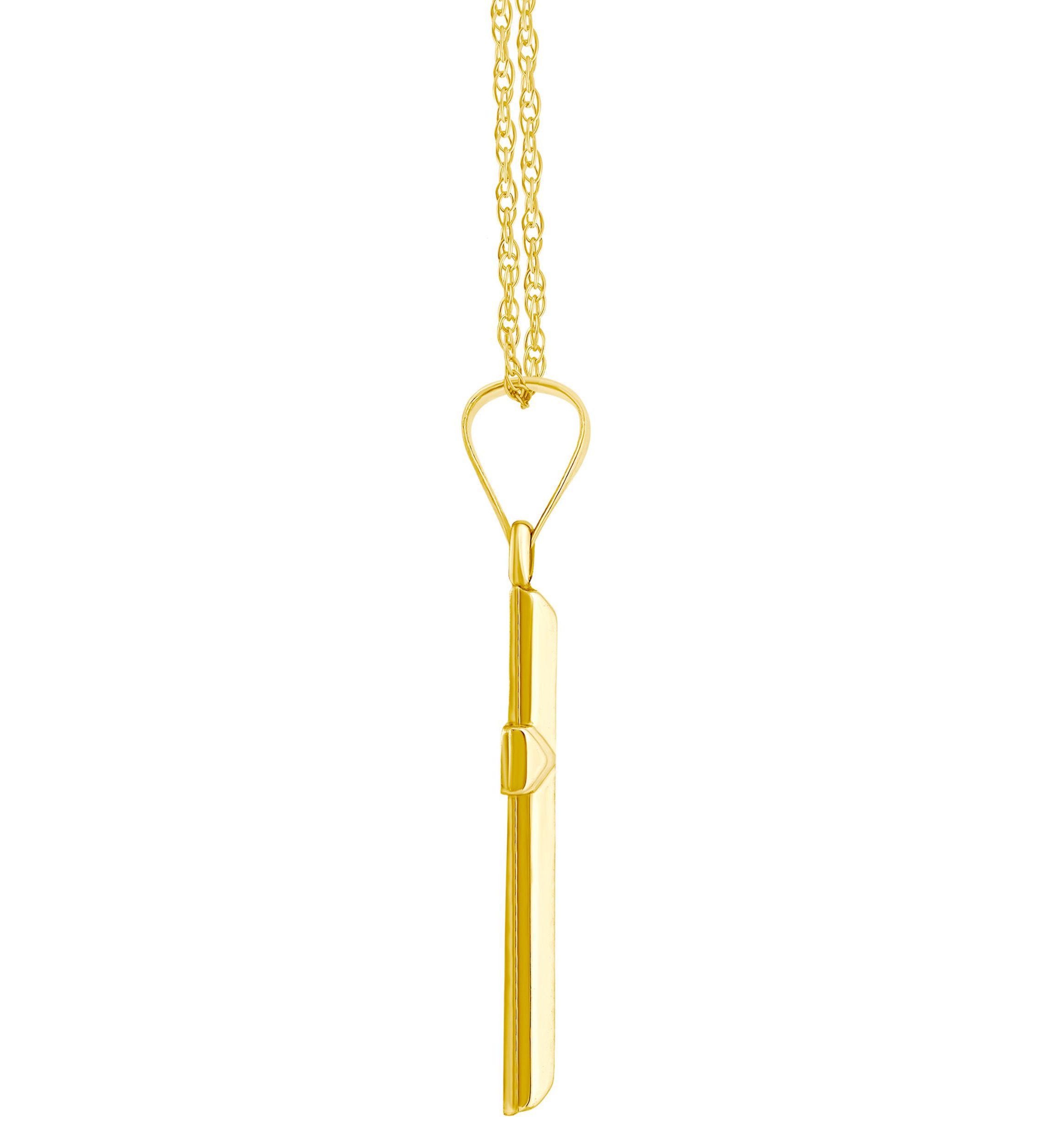 14K Yellow Gold Cross Pendant Necklace