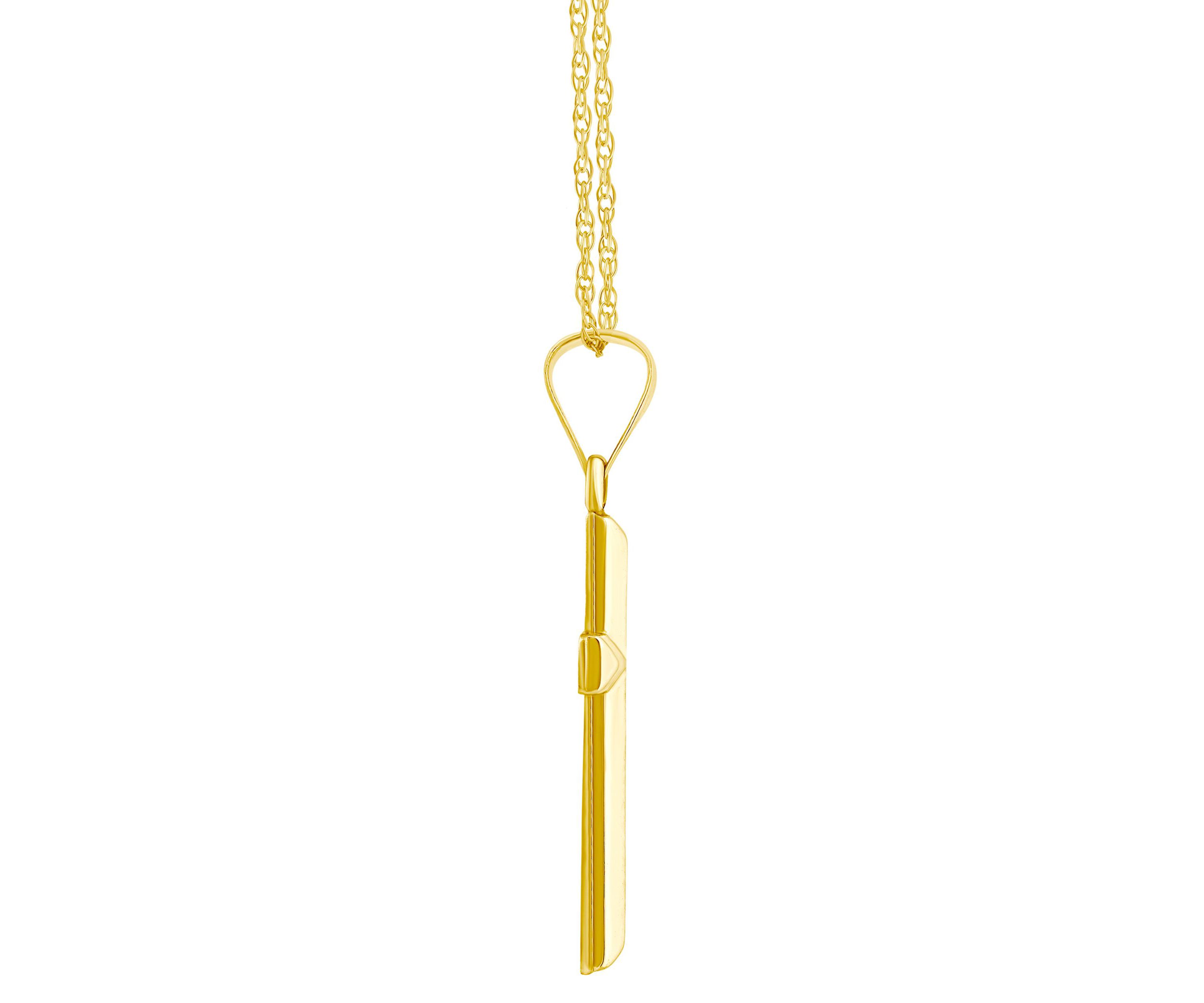 14K Yellow Gold Cross Pendant Necklace