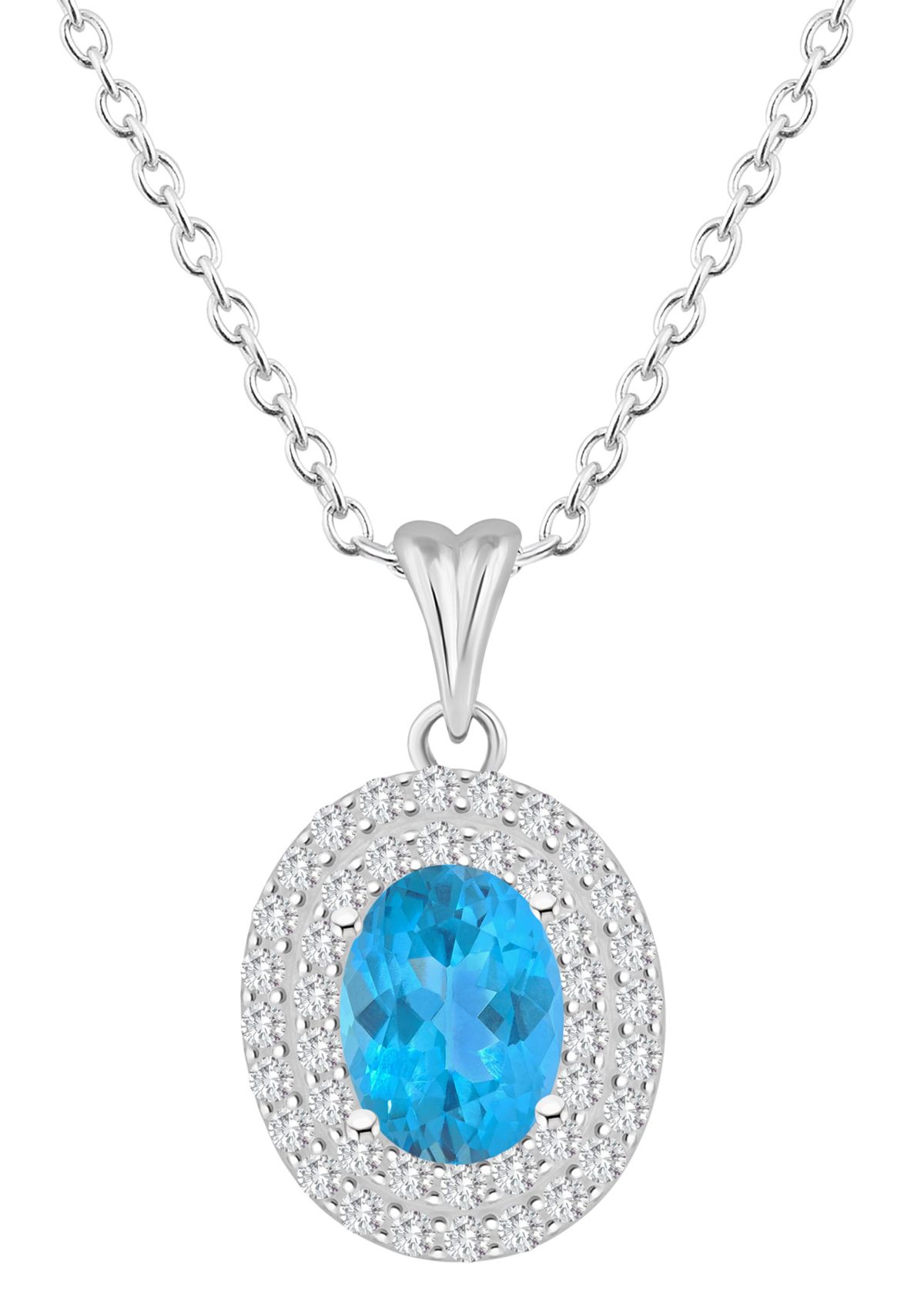 Belk & Co. Sterling Silver 8x6mm Oval Blue Topaz And White Topaz Double ...
