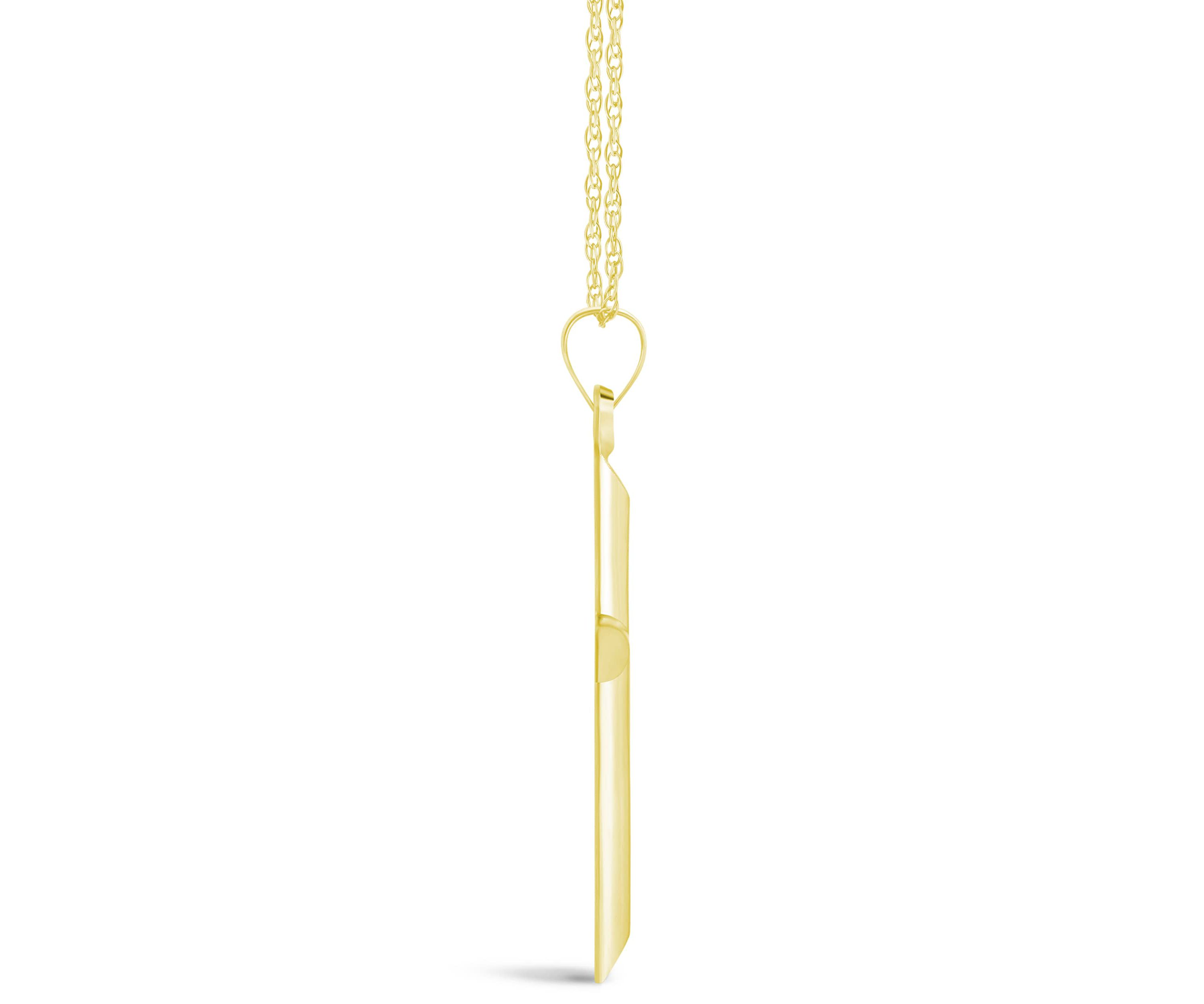 14K Yellow Gold Cross Pendant Necklace