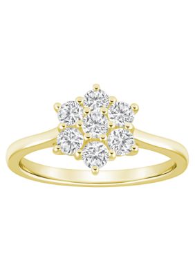 Belk & Co Lab Created Sterling Silver 3/4 CTTW Lab Grown Diamond Cluster Ring, 7