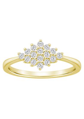 Belk & Co Lab Created Sterling Silver 1/3 CTTW Lab Grown Diamond Cluster Ring, 8