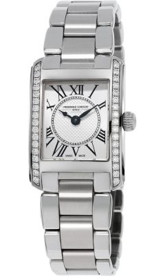 Frederique Constant Swiss Women's Classic Carree Silver-tone Stainless Steel Bracelet Watch