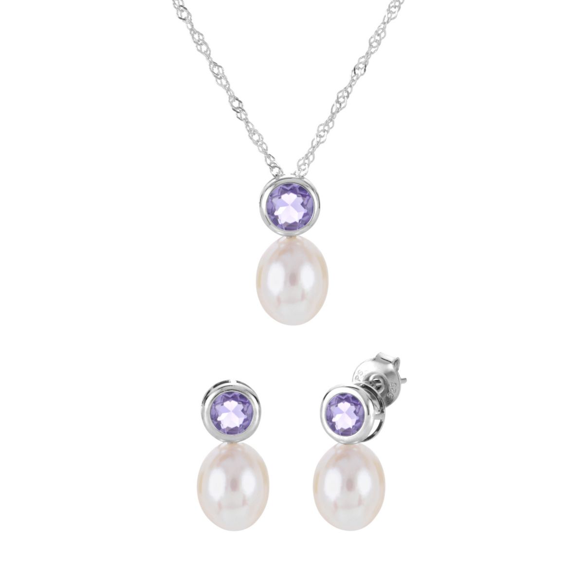 Sterling Silver Freshwater Pearl Set
