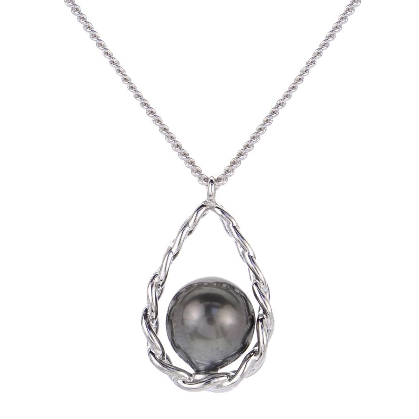 Sterling Silver Tahitian Pearl Necklace