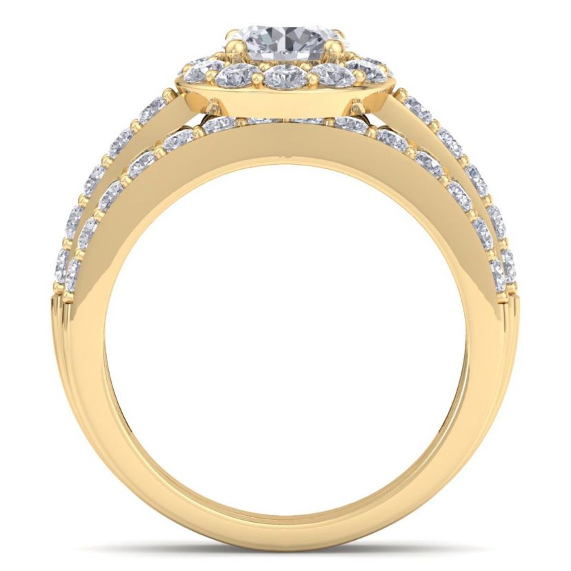 Lab Created 2 1/4 ct. t.w. Round Shape Lab Grown Diamond Bridal Set In 14K Gold