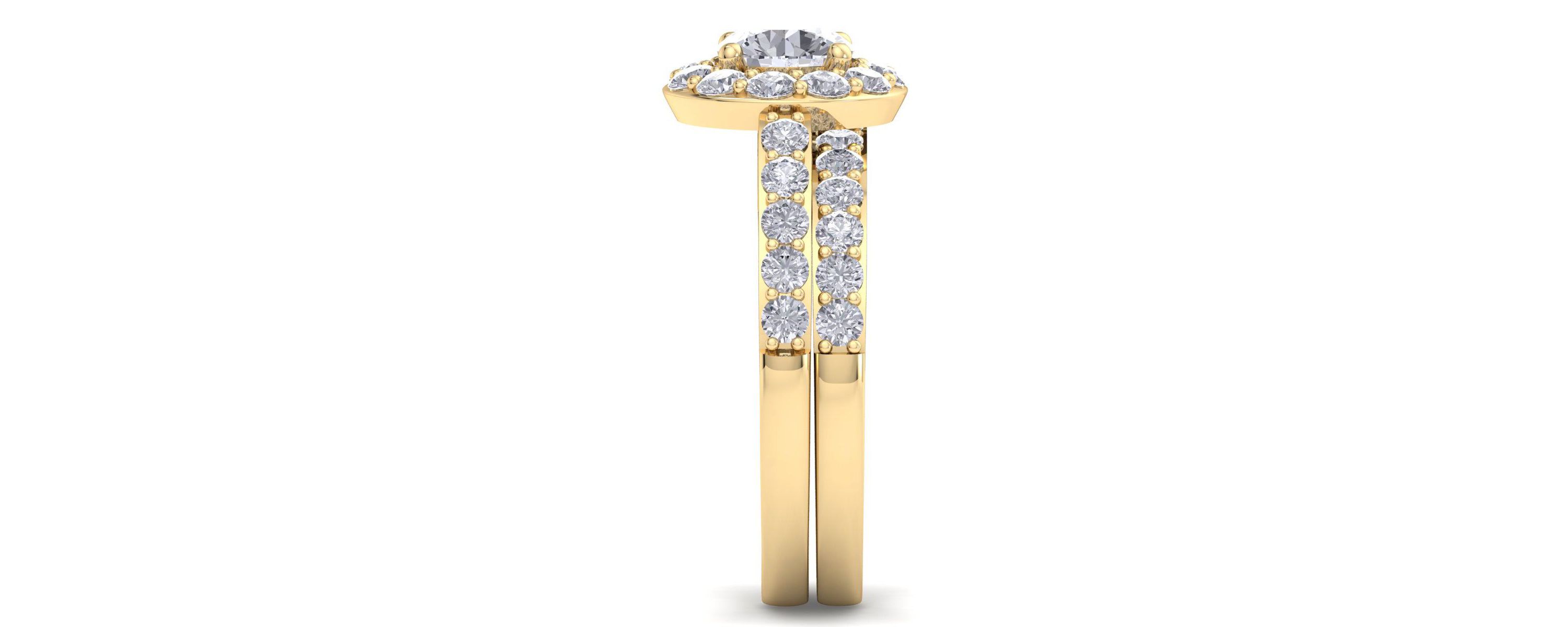 Lab Created 2 1/4 ct. t.w. Round Shape Lab Grown Diamond Bridal Set In 14K Gold