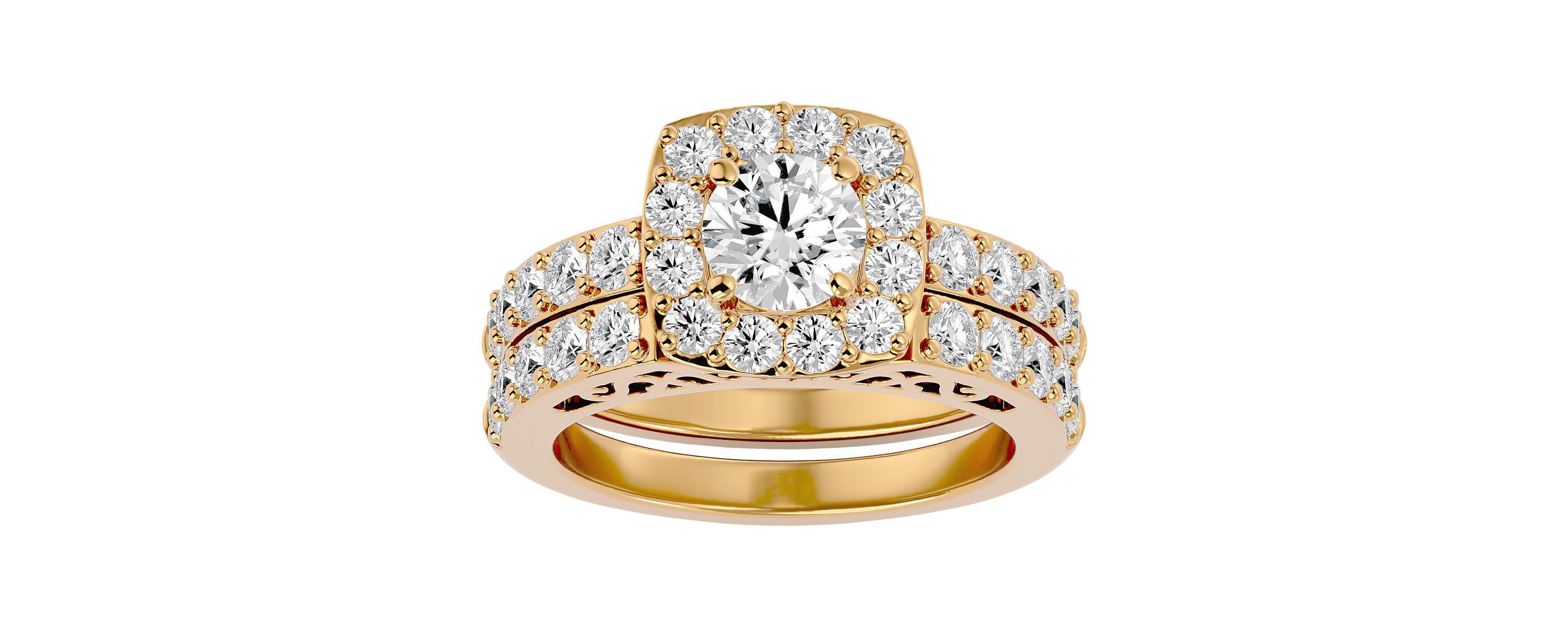 Lab Created 3 ct. t.w. Lab Grown Diamond Bridal Set In 14K Gold