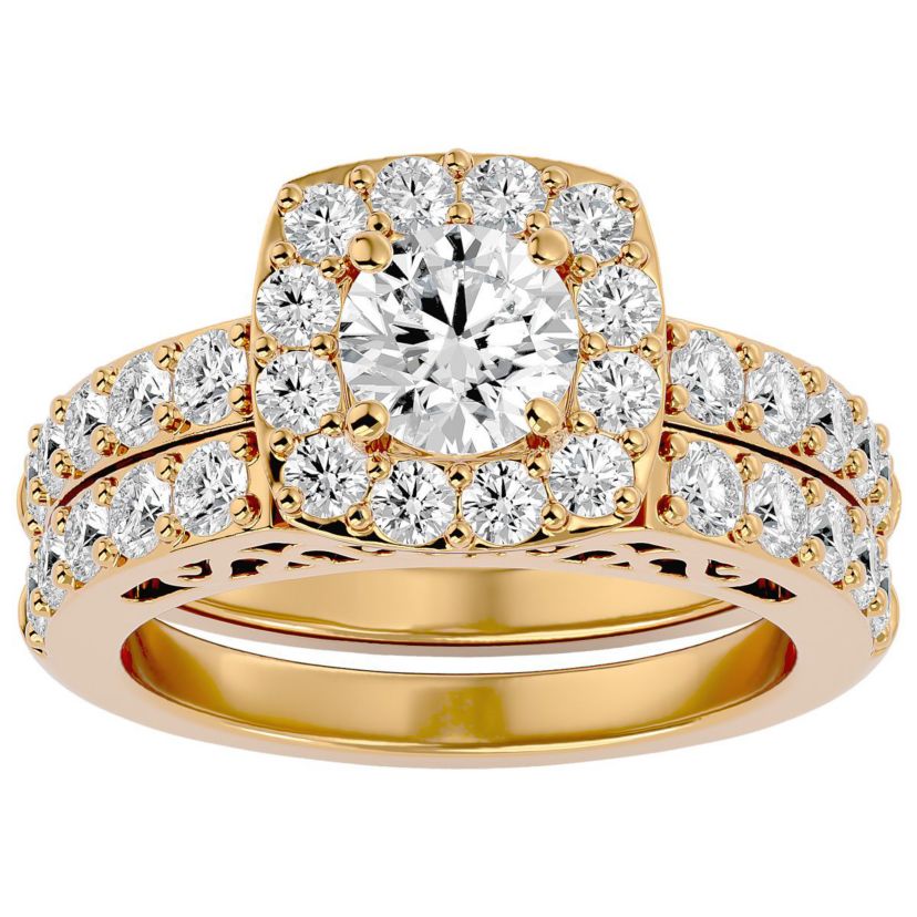 Lab Created 3 ct. t.w. Lab Grown Diamond Bridal Set In 14K Gold