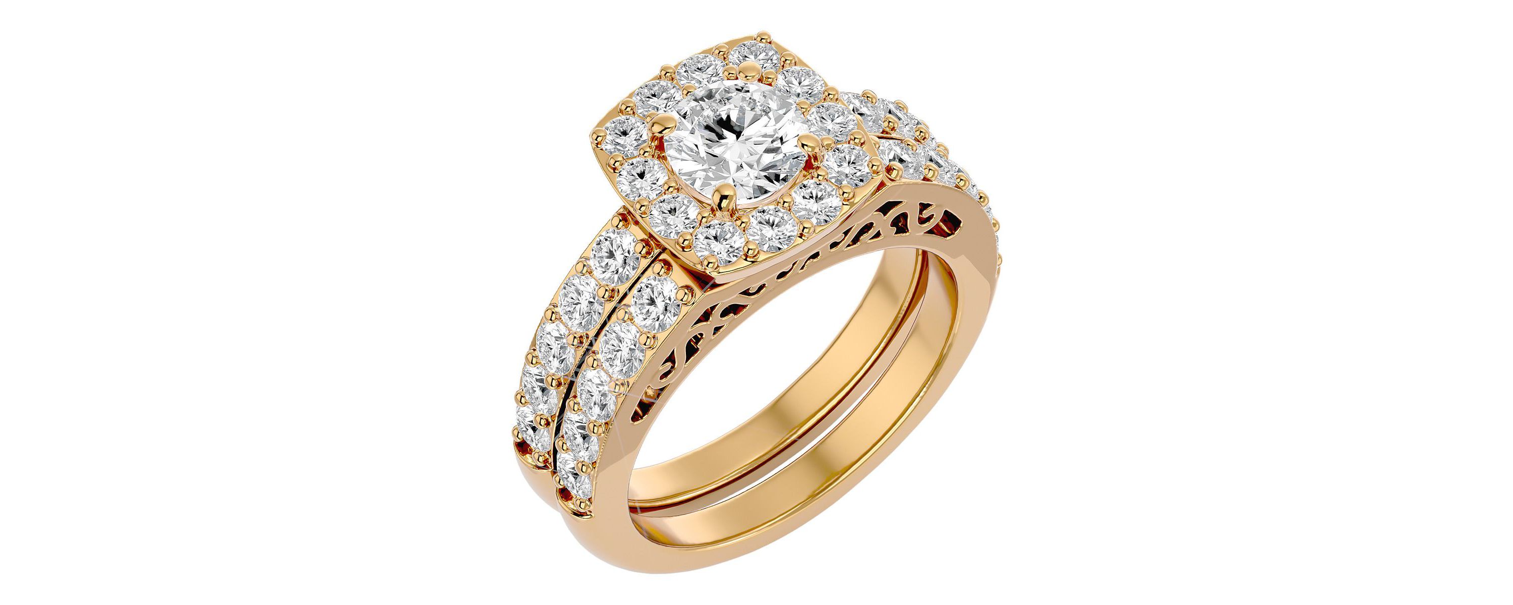 Lab Created 3 ct. t.w. Lab Grown Diamond Bridal Set In 14K Gold