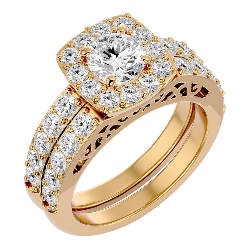 Lab Created 3 ct. t.w. Lab Grown Diamond Bridal Set In 14K Gold