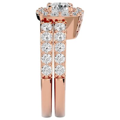Lab Created 3 Carat Grown Diamond Bridal Set 14K White Gold
