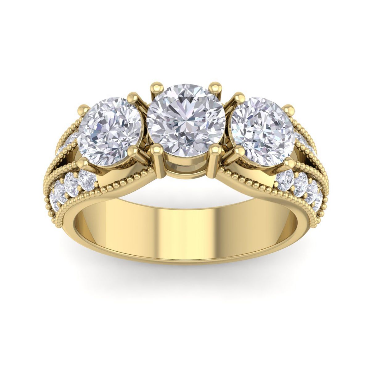 Lab Created 3 ct. t.w. Lab Grown Diamond Three Stone Engagement Ring In 14K Gold