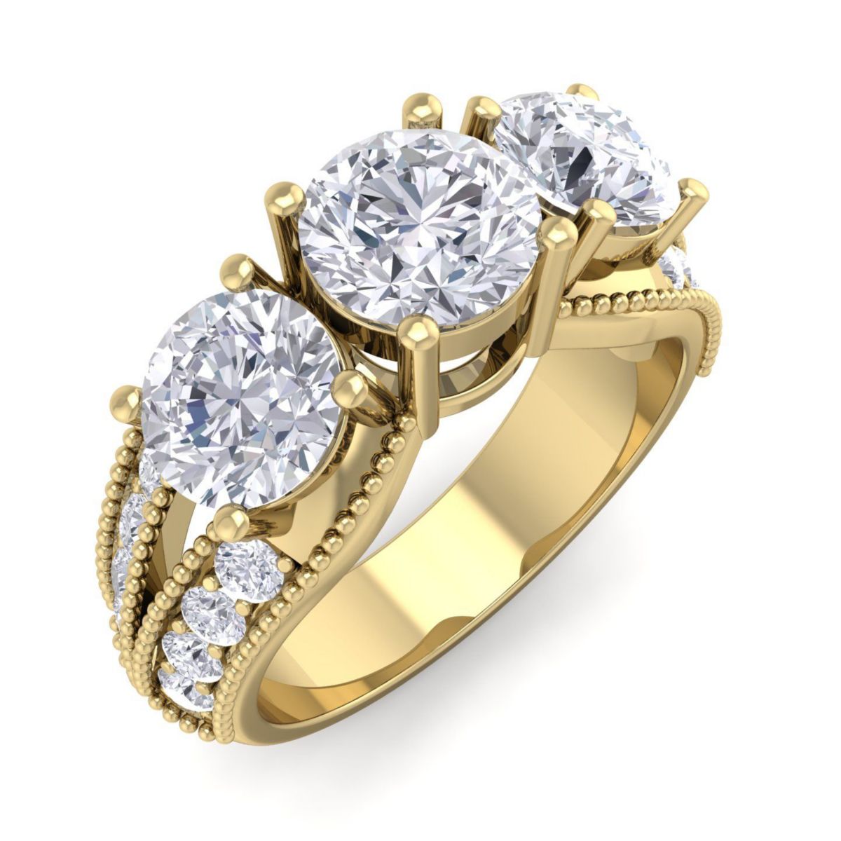 Lab Created 3 ct. t.w. Lab Grown Diamond Three Stone Engagement Ring In 14K Gold