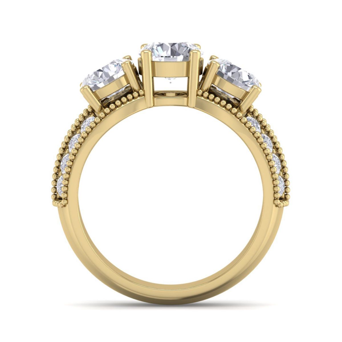 Lab Created 3 ct. t.w. Lab Grown Diamond Three Stone Engagement Ring In 14K Gold