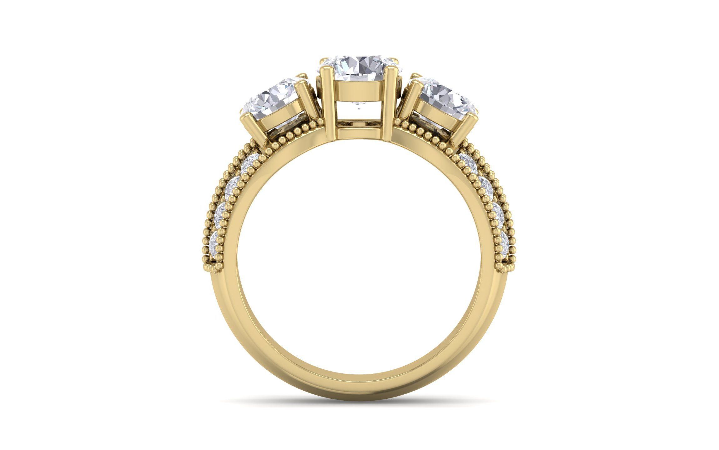 Lab Created 3 ct. t.w. Lab Grown Diamond Three Stone Engagement Ring In 14K Gold