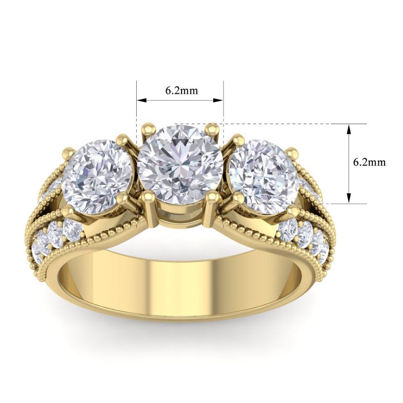 Lab Created 3 ct. t.w. Lab Grown Diamond Three Stone Engagement Ring In 14K Gold