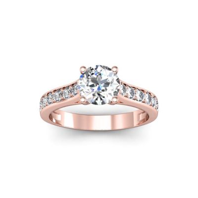 Lab Created 1 1/2 Carat Classic Grown Diamond Engagement Ring 14K Rose Gold