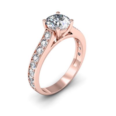 Lab Created 1 1/2 Carat Classic Grown Diamond Engagement Ring 14K Rose Gold