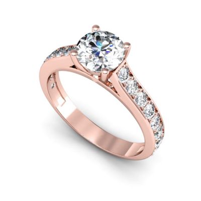 Lab Created 1 1/2 Carat Classic Grown Diamond Engagement Ring 14K Rose Gold