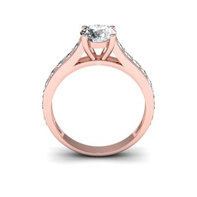 Lab Created 1 1/2 Carat Classic Grown Diamond Engagement Ring 14K Rose Gold