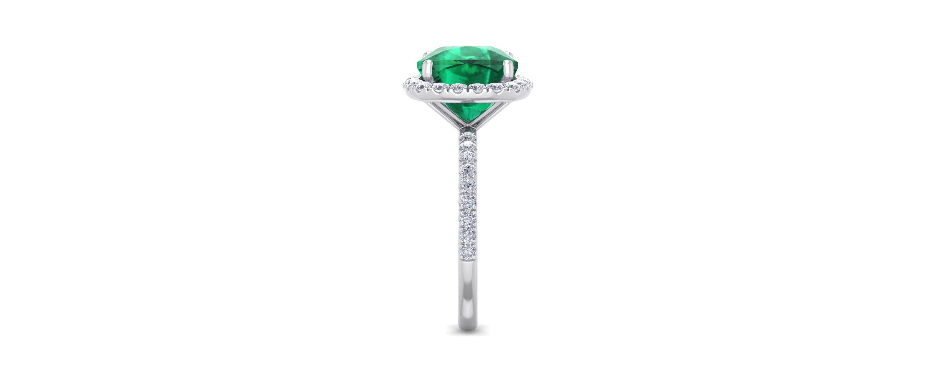 Lab Created 5 1/2 ct. t.w. Cushion Cut Created Emerald and Double Halo Diamond Ring In Sterling Silver