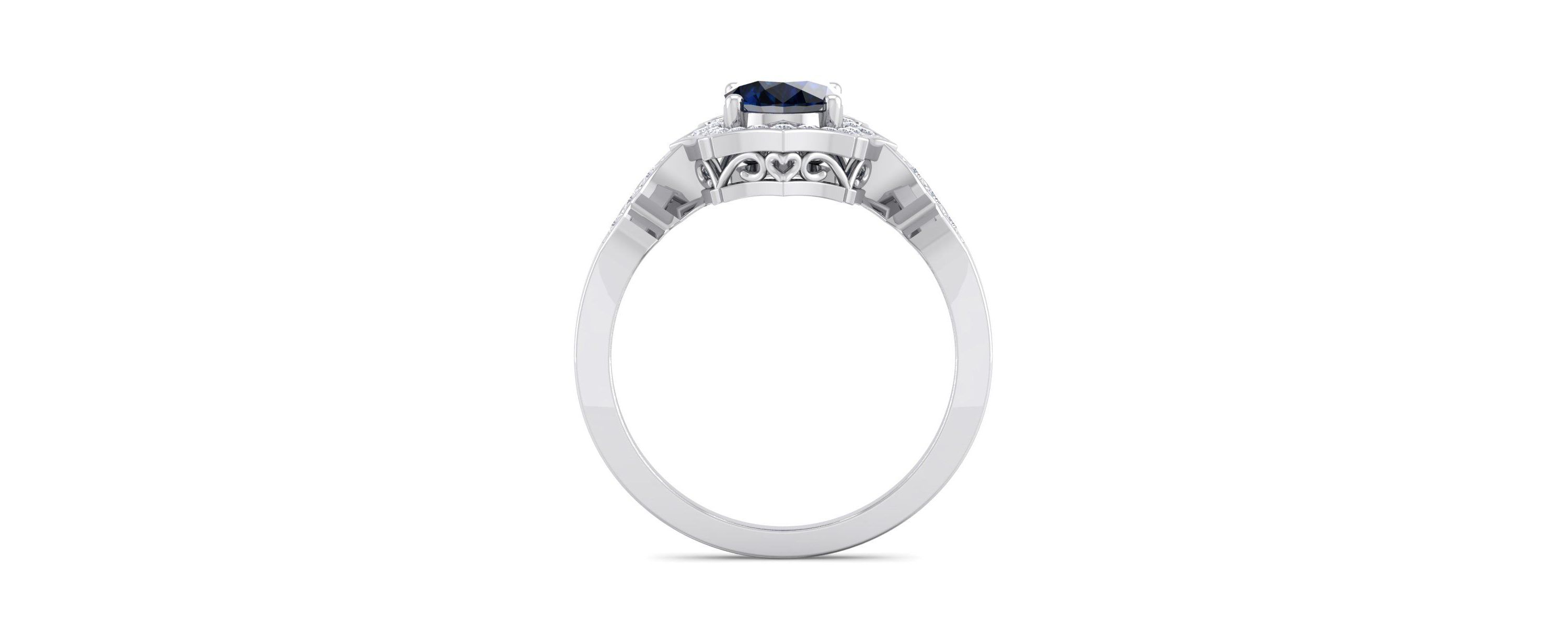 Lab Created 1 1/2 ct. t.w. Oval Shape Created Ruby and Halo Diamond Ring In Sterling Silver