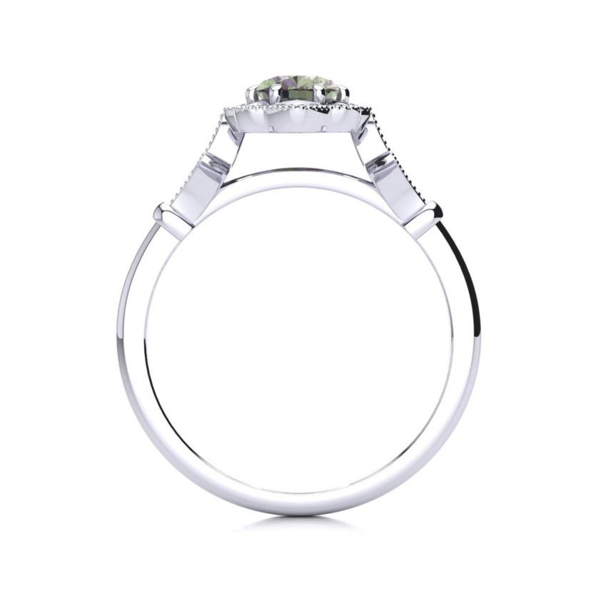 1 ct. t.w. Oval Shape Mystic Topaz and Halo Diamond Ring In Sterling Silver