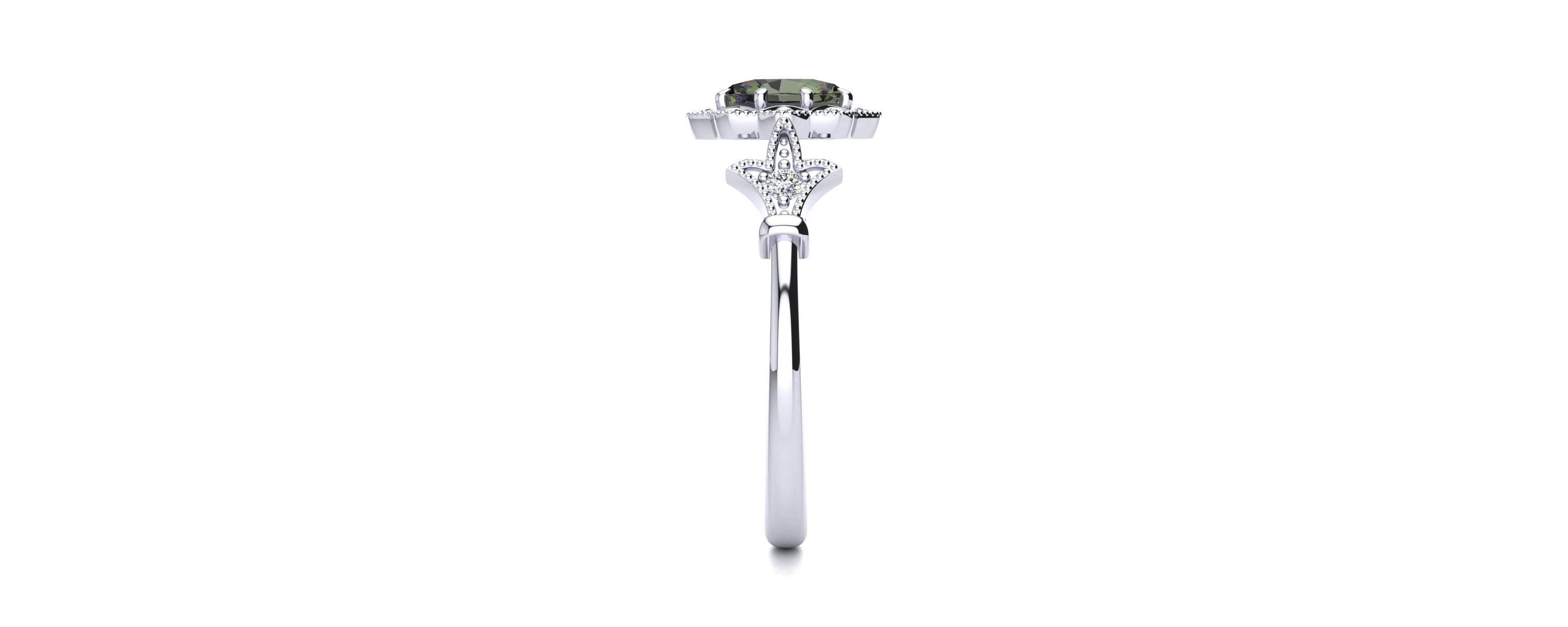 1 ct. t.w. Oval Shape Mystic Topaz and Halo Diamond Ring In Sterling Silver