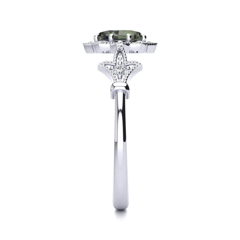 1 ct. t.w. Oval Shape Mystic Topaz and Halo Diamond Ring In Sterling Silver