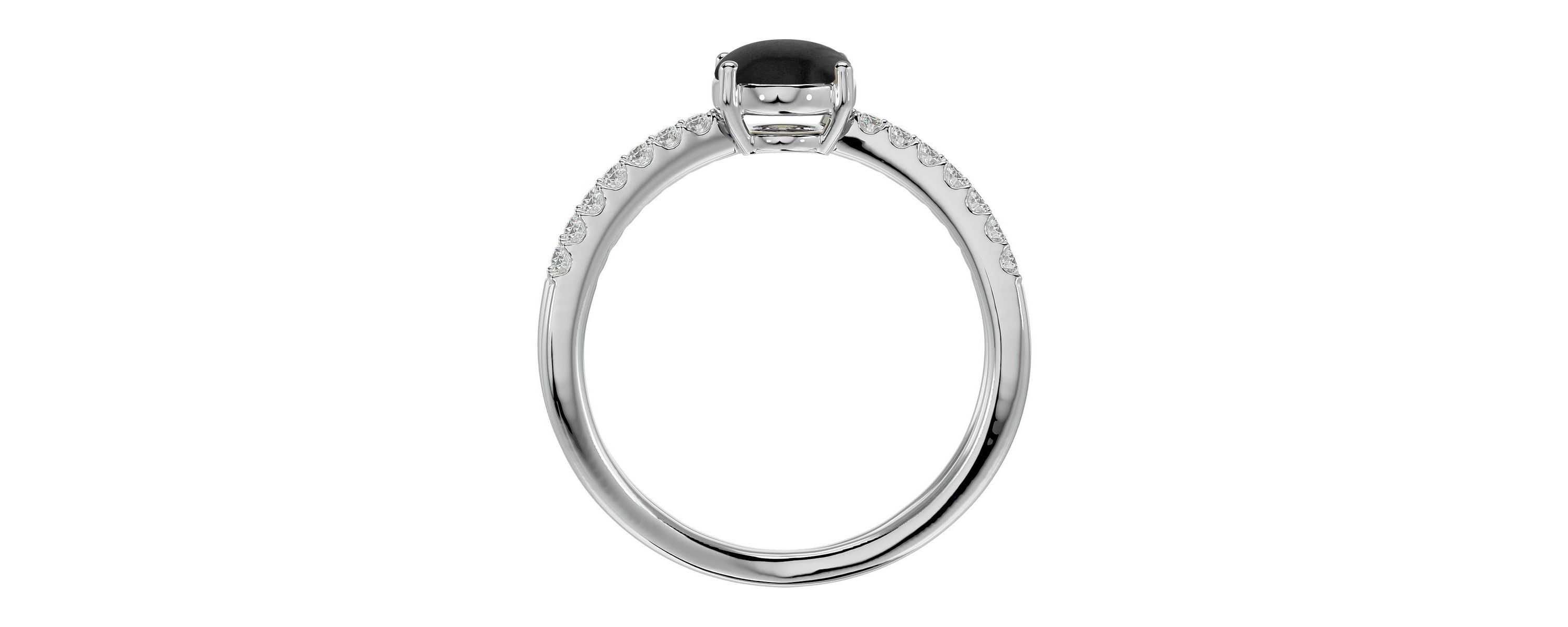 1 1/2 ct. t.w. Oval Shape Black Onyx and Halo Diamond Ring In Sterling Silver