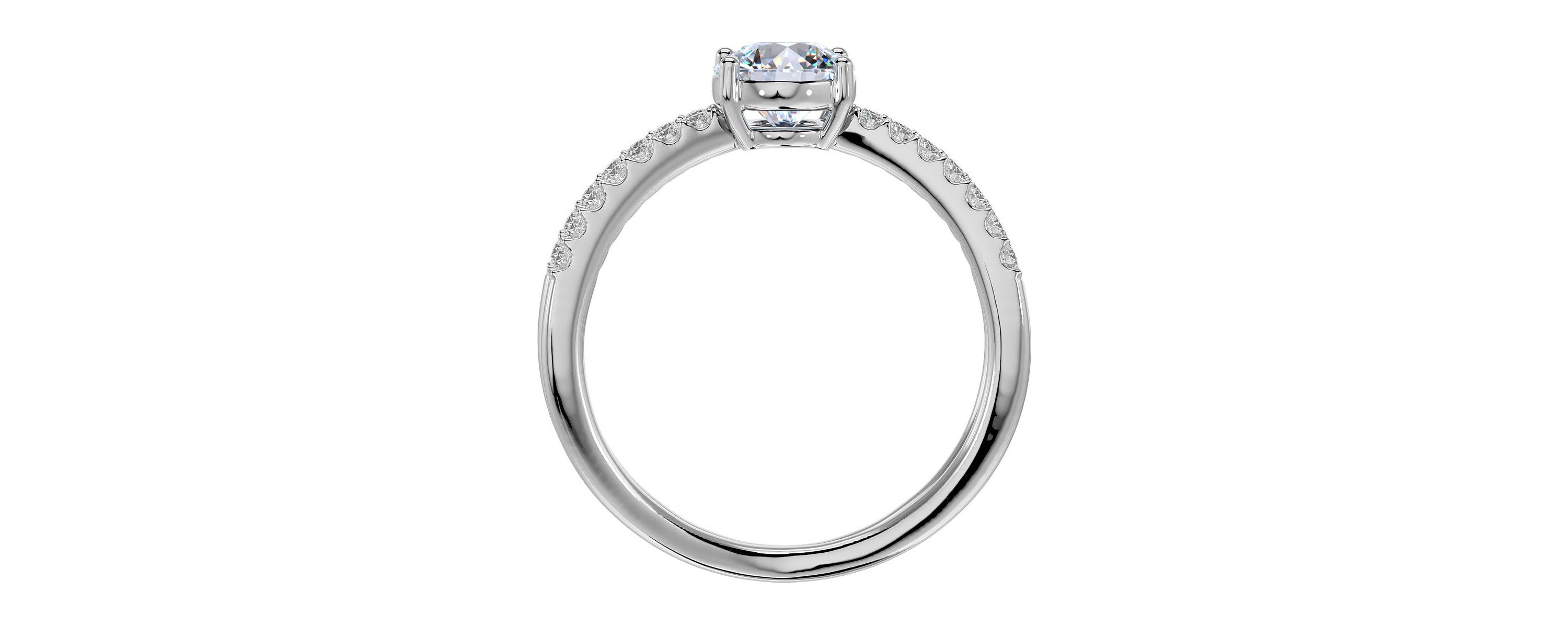 Lab Created 1 1/2 ct. t.w. Oval Shape Moissanite and Halo Diamond Ring In Sterling Silver