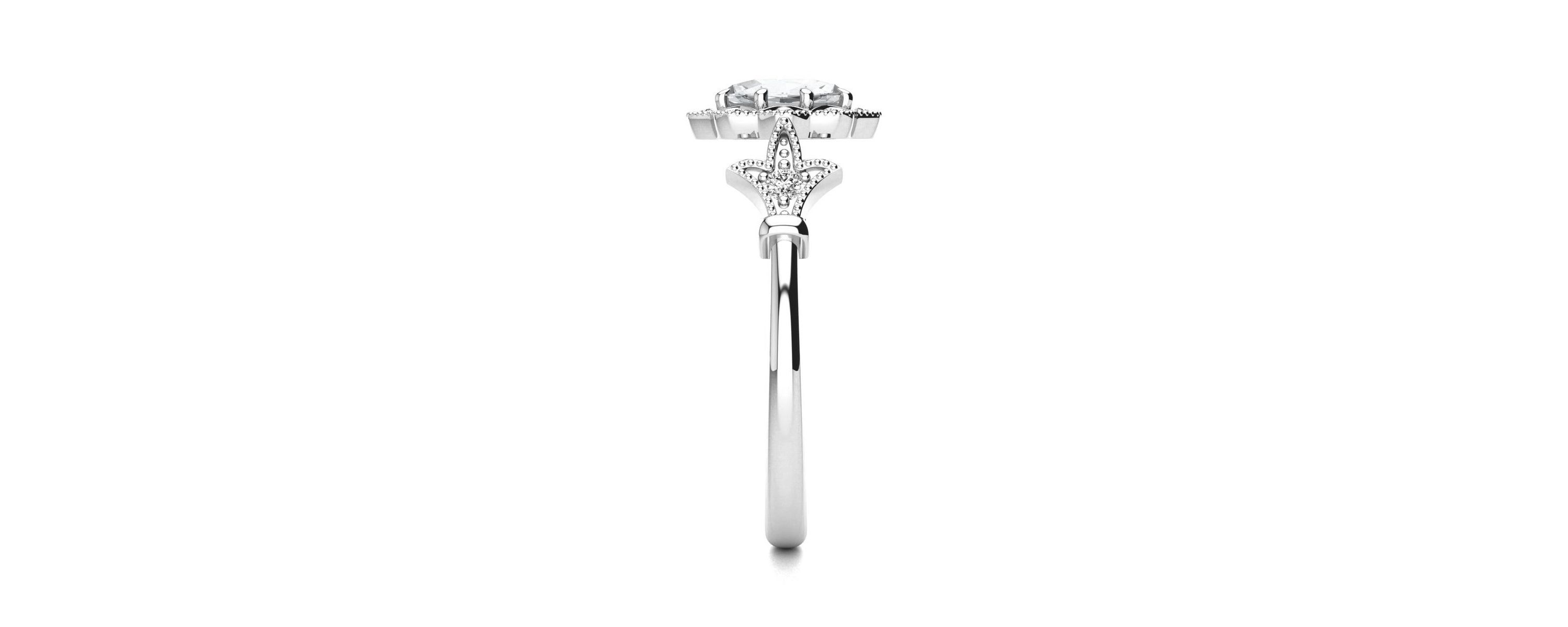 Lab Created 1 ct. t.w. Oval Shape Moissanite and Halo Diamond Ring In Sterling Silver