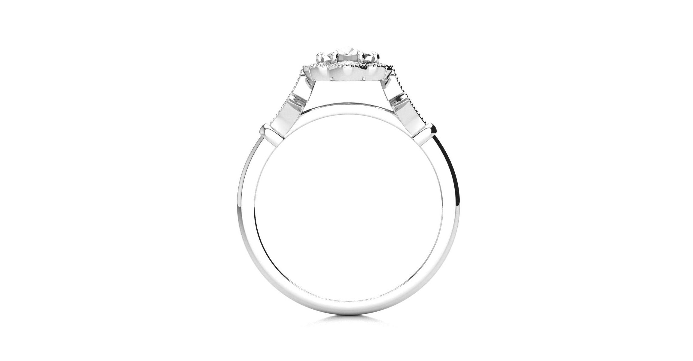 Lab Created 1 ct. t.w. Oval Shape Moissanite and Halo Diamond Ring In Sterling Silver