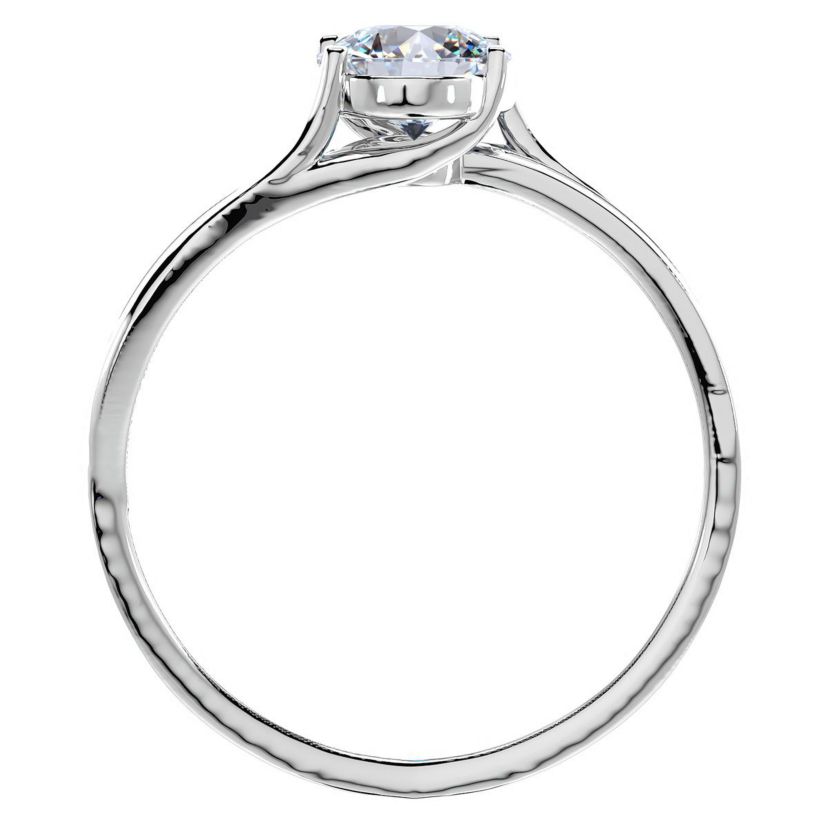 Lab Created 1 1/2 Carat Oval Shape Moissanite and Diamond Ring In Sterling Silver
