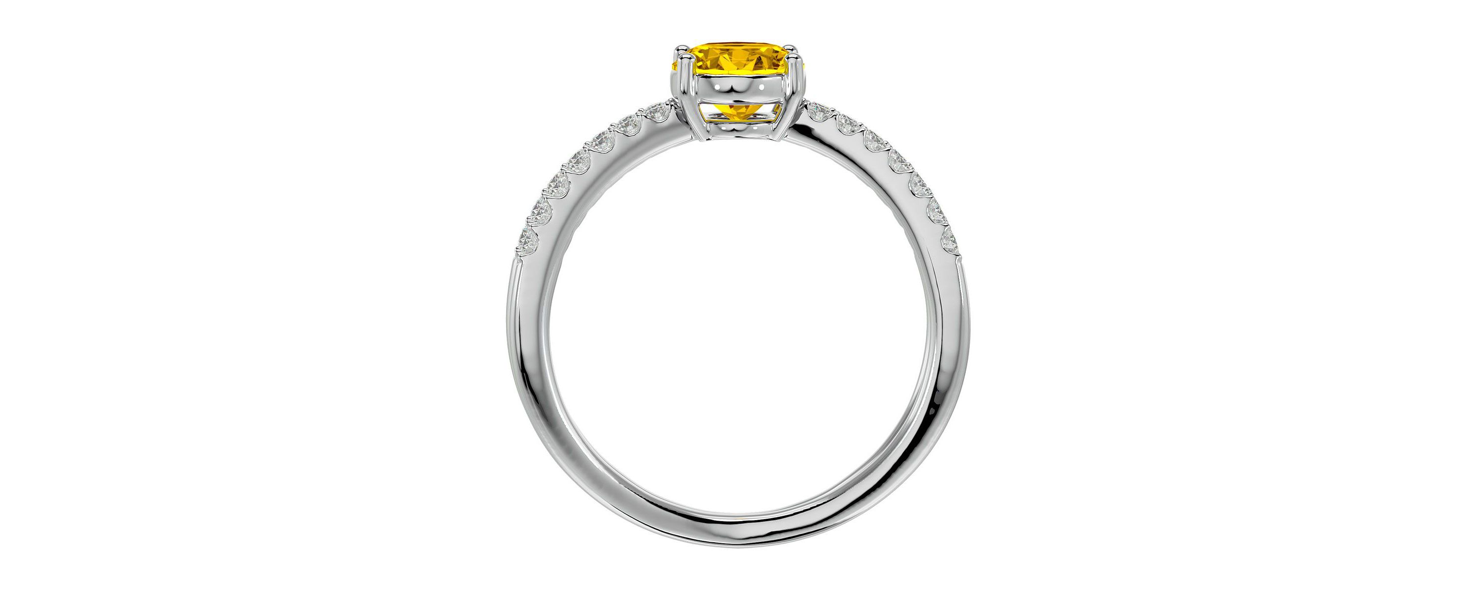 1 1/2 ct. t.w. Oval Shape Citrine and Halo Diamond Ring In Sterling Silver