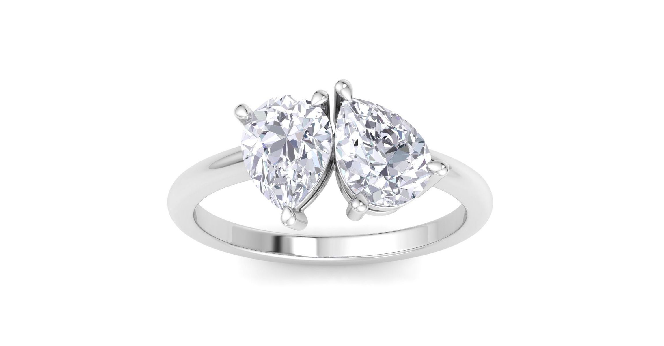 Lab Created 2 ct. t.w. Lab Grown Diamond Toi Et Moi Ring, Pear-Pear, In 14K Gold