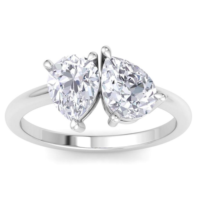 Lab Created 2 ct. t.w. Lab Grown Diamond Toi Et Moi Ring, Pear-Pear, In 14K Gold