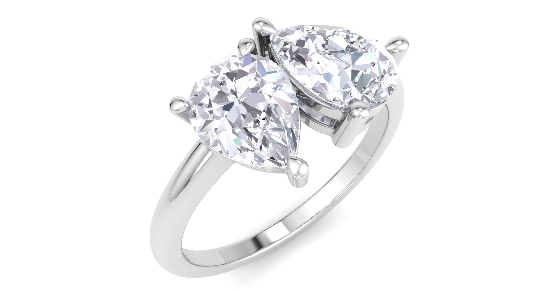 Lab Created 2 ct. t.w. Lab Grown Diamond Toi Et Moi Ring, Pear-Pear, In 14K Gold