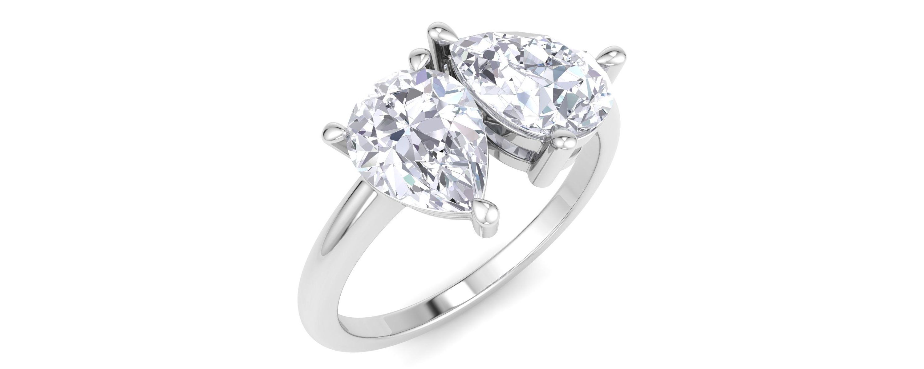 Lab Created 2 ct. t.w. Lab Grown Diamond Toi Et Moi Ring, Pear-Pear, In 14K Gold