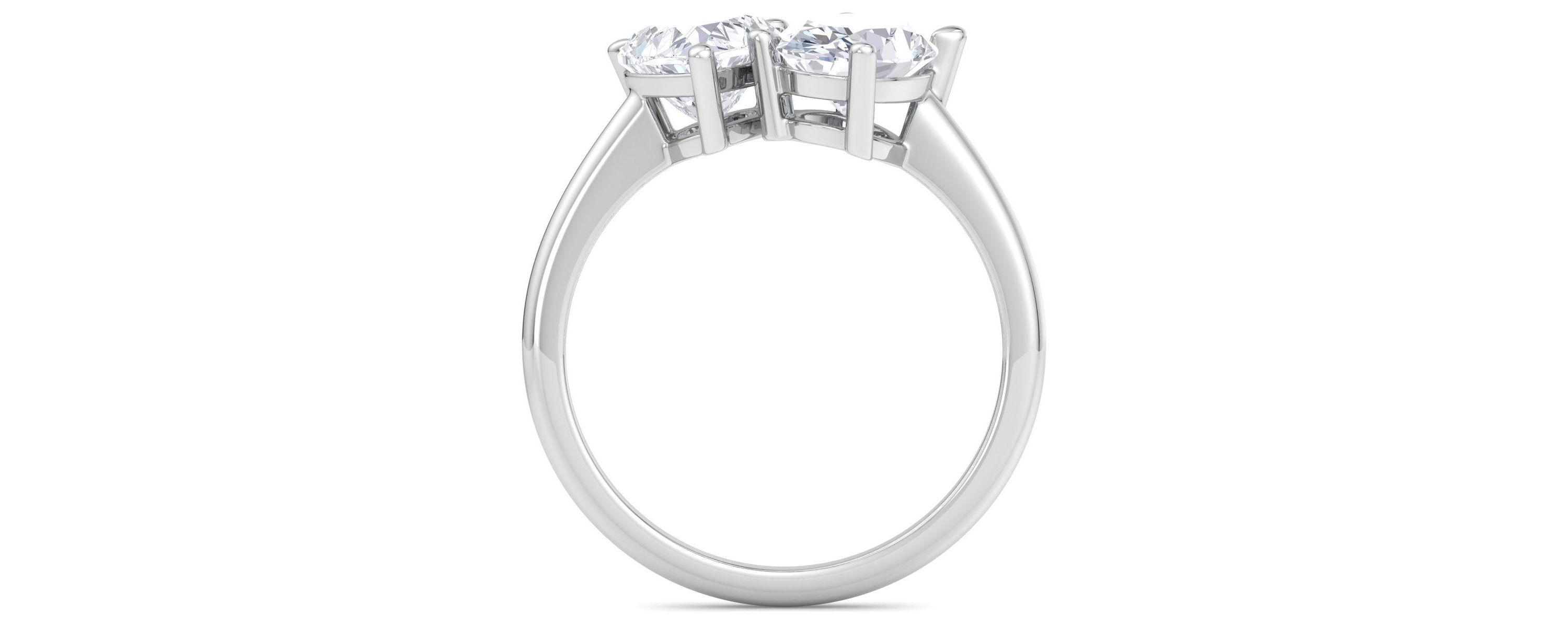Lab Created 2 ct. t.w. Lab Grown Diamond Toi Et Moi Ring, Heart-Oval, In 14K Gold