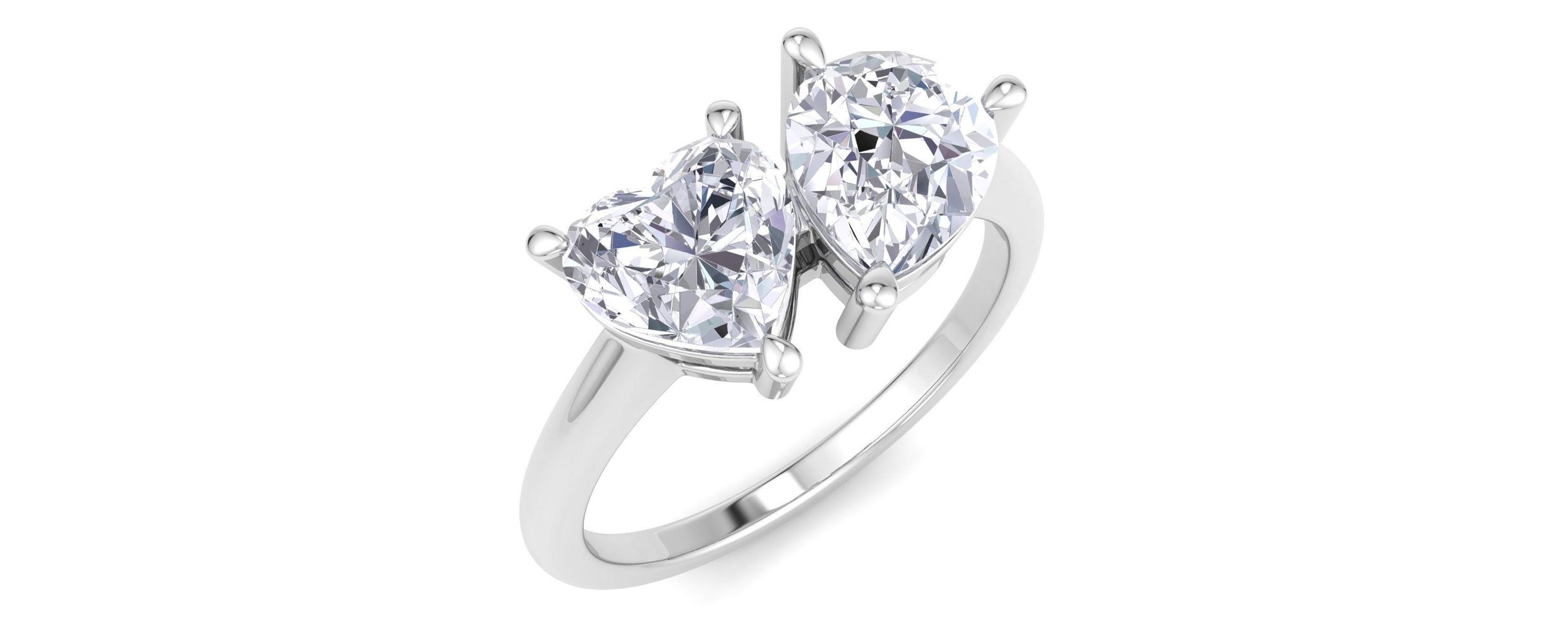 Lab Created 2 ct. t.w. Lab Grown Diamond Toi Et Moi Ring, Heart-Pear, In 14K Gold