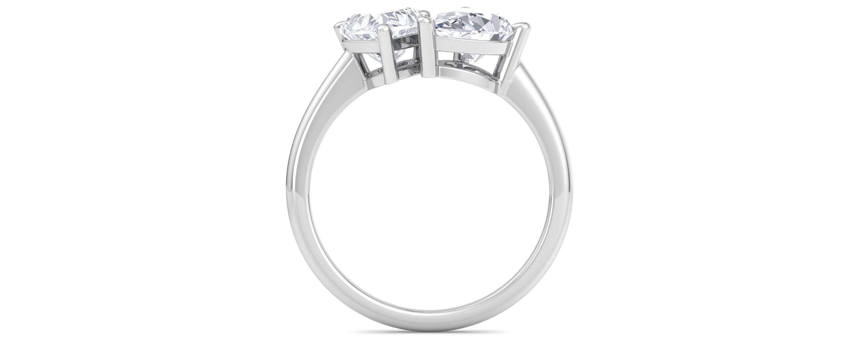 Lab Created 2 ct. t.w. Lab Grown Diamond Toi Et Moi Ring, Heart-Pear, In 14K Gold