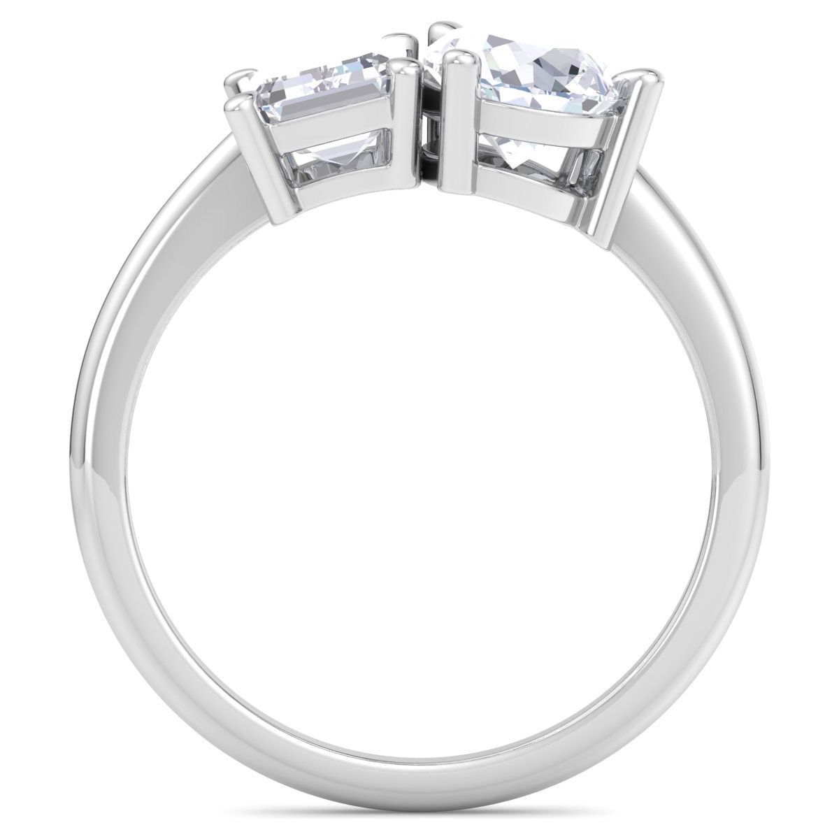 Lab Created 2 ct. t.w. Lab Grown Diamond Toi Et Moi Ring, Emerald-Pear, In 14K Gold