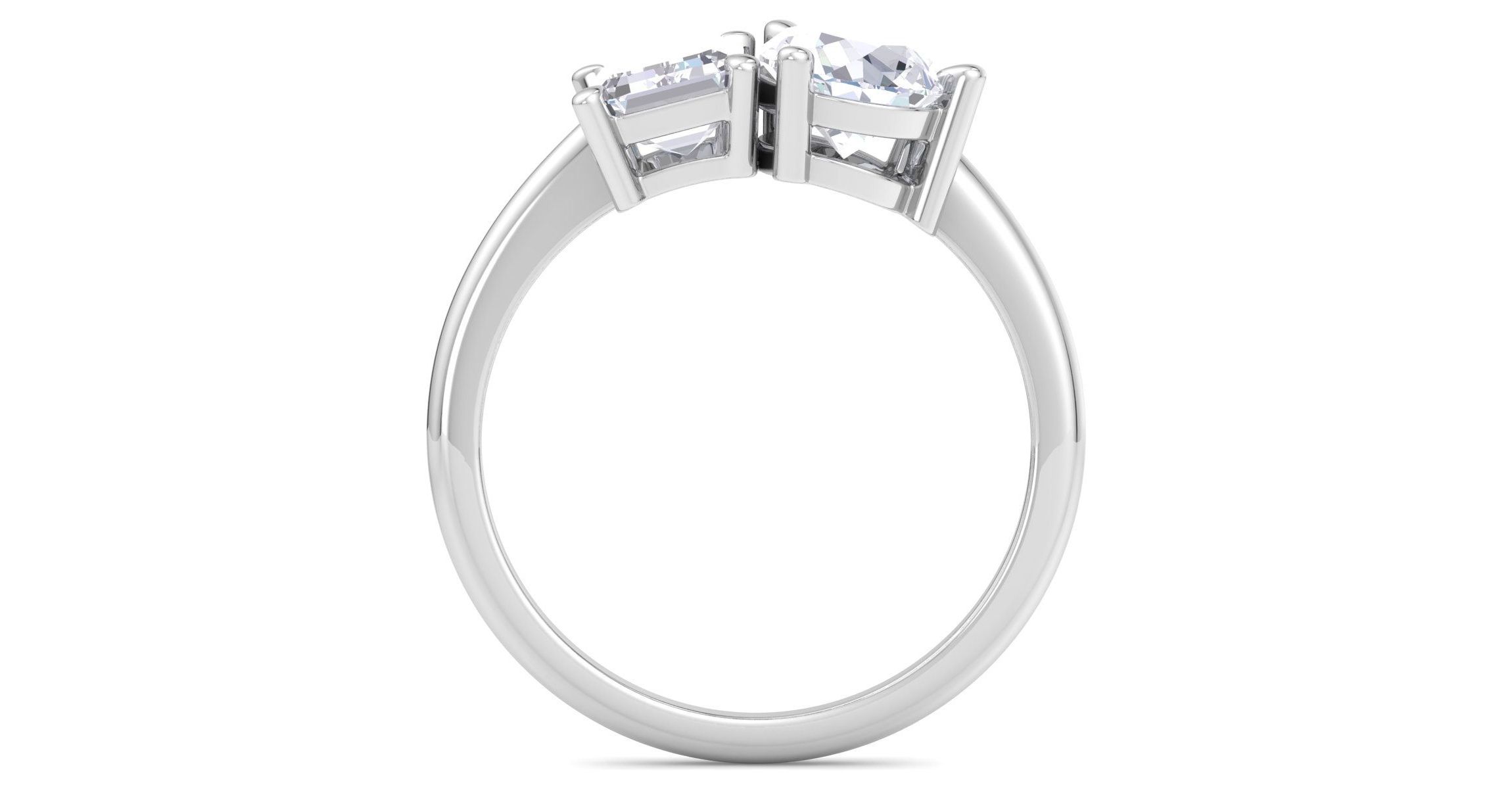 Lab Created 2 ct. t.w. Lab Grown Diamond Toi Et Moi Ring, Emerald-Pear, In 14K Gold