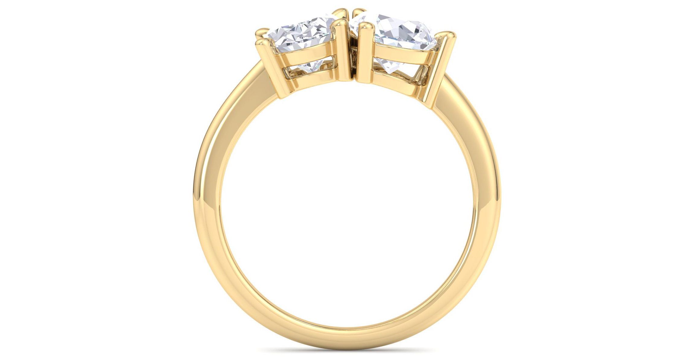 Lab Created 2 ct. t.w. Lab Grown Diamond Toi Et Moi Ring, Oval-Pear, In 14K Gold