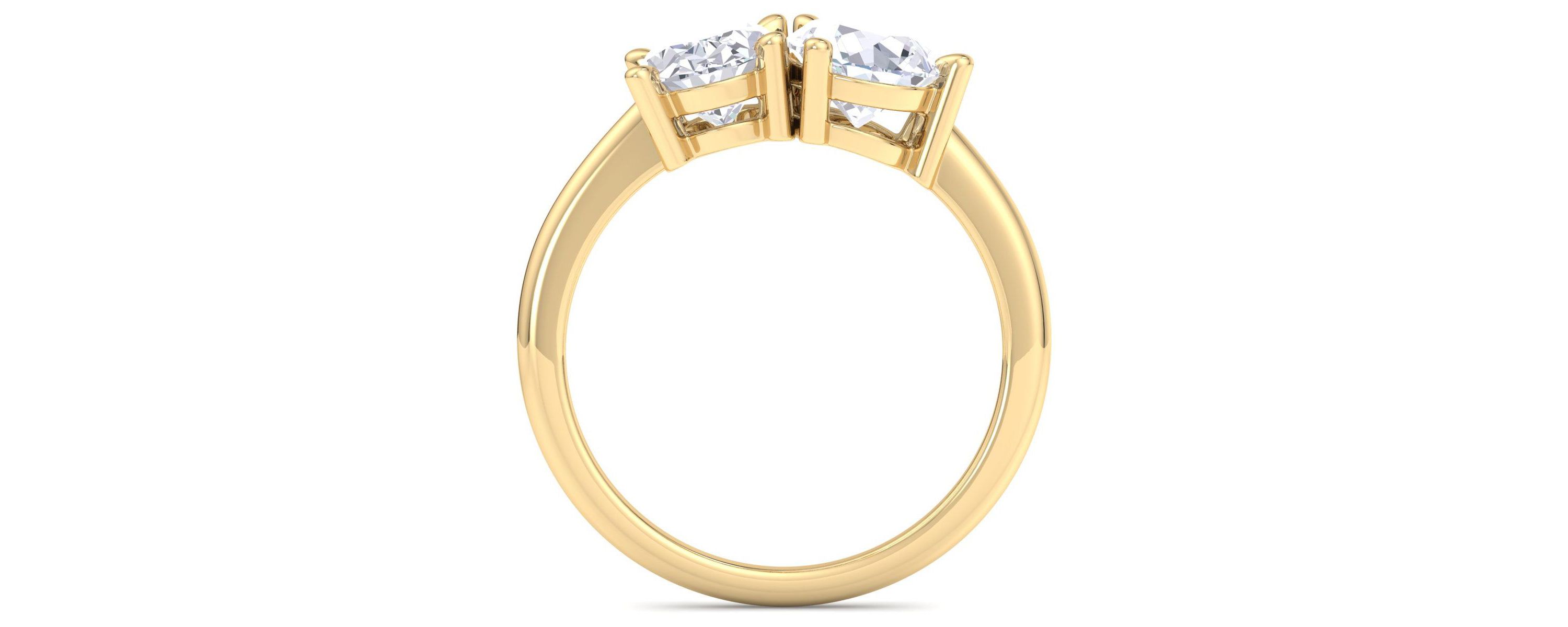 Lab Created 2 ct. t.w. Lab Grown Diamond Toi Et Moi Ring, Oval-Pear, In 14K Gold