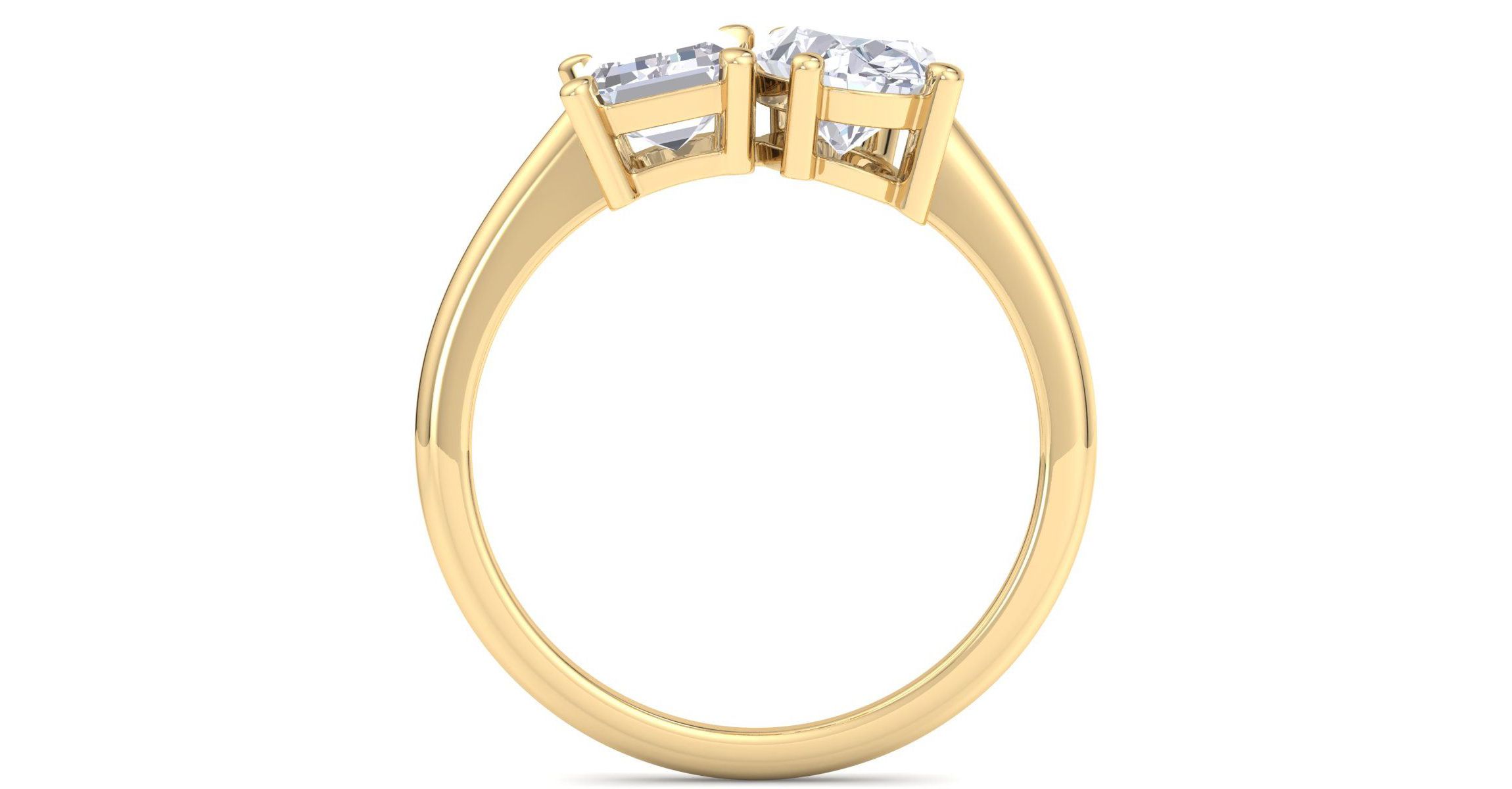 Lab Created 2 ct. t.w. Lab Grown Diamond Toi Et Moi Ring, Emerald-Oval, In 14K Gold